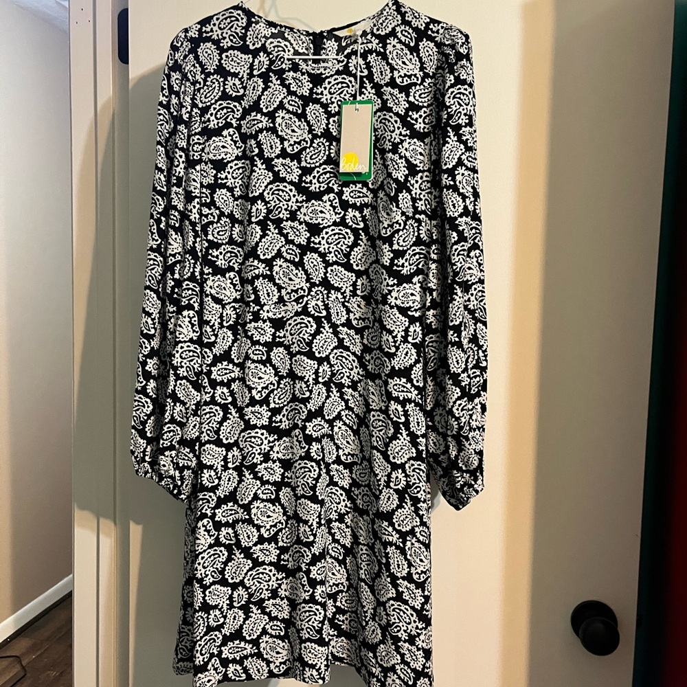 Boden Crew Neck Print Dress Size 8R NWT